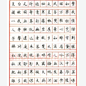李德盛硬笔楷书鲁迅诗四首 硬笔书法作品