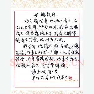 陈永生硬笔行草 苏东坡水调歌头词一首