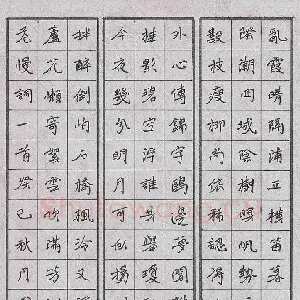 周擎 硬笔楷书 木兰花慢词一首