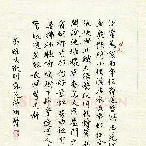 周擎 硬笔楷书 节临文征明落花诗