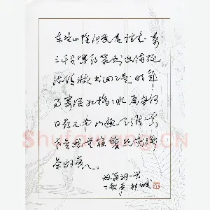祁斌 硬笔行草 陆游诗一首