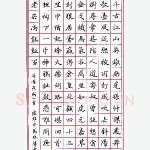 陆维中圆珠笔录辛弃疾词一首 硬笔书法作品