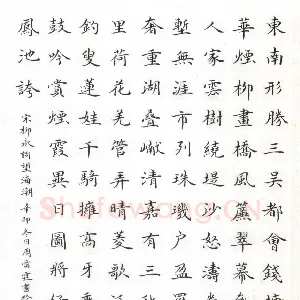 周雷霆 硬笔楷书 柳永词望海潮