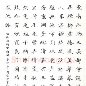 周雷霆 硬笔楷书 柳永词望海潮