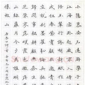 周雷霆 硬笔楷书 李白诗一首