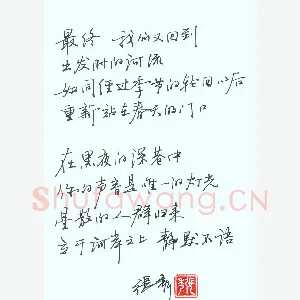 张秀 硬笔行书 现代诗抄