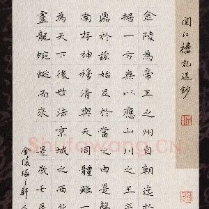 陆从法 硬笔楷书 阅江楼记选抄