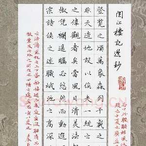 陆从法 硬笔楷书 阅江楼记选抄