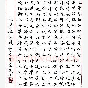 宋武钢笔节录范仲淹《岳阳楼记》硬笔书法作品