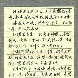 任建娥 硬笔行书 韦应物诗五首