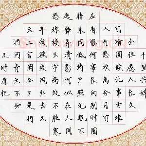 黄娟 硬笔楷书 苏轼词一首
