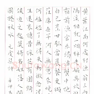 马蕾 硬笔楷书 元虞集诗