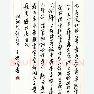 王德荣硬笔行书陶渊明诗一首 硬笔书法作品