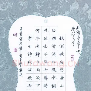 邵泳中 硬笔楷书 李白诗秋浦歌其二