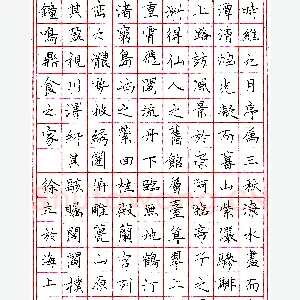 徐立圆珠笔节录《滕王阁》硬笔书法作品