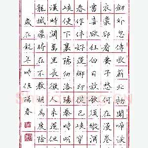 夏清海钢笔录唐诗二首 硬笔书法作品