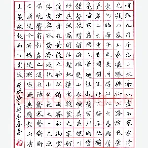 徐春喜硬笔节录滕王阁序 硬笔书法作品