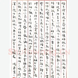 杨军硬笔楷书洛神赋 硬笔书法作品