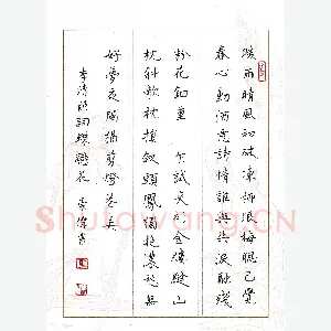 傅崇伟 硬笔楷书 李清照词蝶恋花