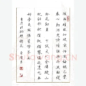 傅崇伟 硬笔楷书 李清照词蝶恋花