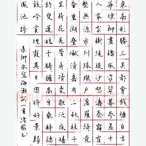 邹隆国钢笔录柳永词 硬笔书法作品