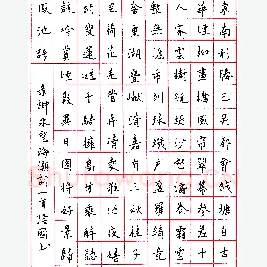 邹隆国钢笔录柳永词 硬笔书法作品