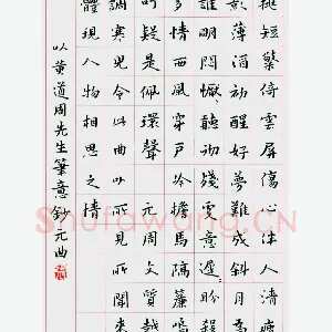 张波 硬笔楷书 周文质越调寒儿令