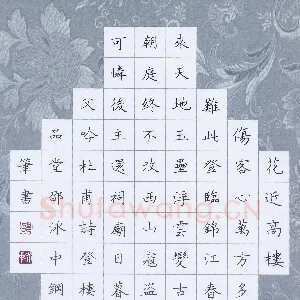邵泳中 硬笔楷书 杜甫诗登高