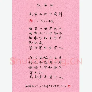 宋维武 硬笔楷书 毛泽东词一首