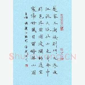 宋维武 硬笔楷书 王维诗汉江临眺一首