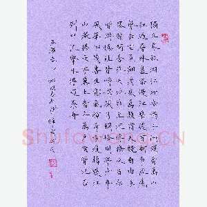 宋维武 硬笔楷书 毛泽东词沁园春长沙一首