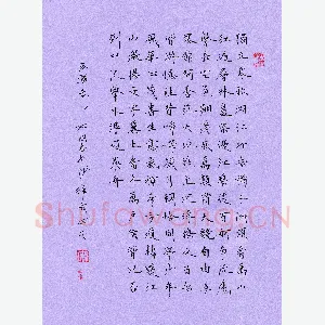 宋维武 硬笔楷书 毛泽东词沁园春长沙一首