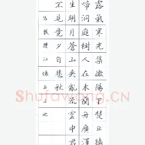 鲍正国 硬笔楷书 马戴楚江怀古