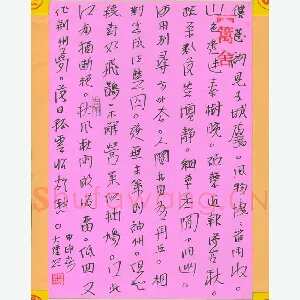 邓大强 硬笔行书 韩翃诗同题仙游观