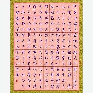 张松青 硬笔楷书 韩愈送董邵南序