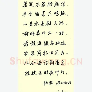 任平 硬笔行书 陆游诗游山西村