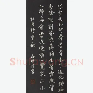 刘志明 硬笔楷书 杜甫诗望岳