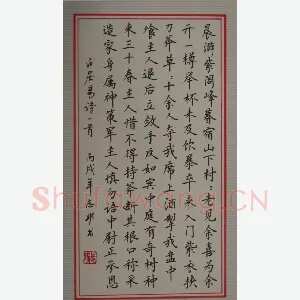 刘志明 硬笔楷书 白居易诗一首