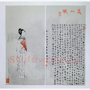 秦钰 硬笔楷书 美人赋