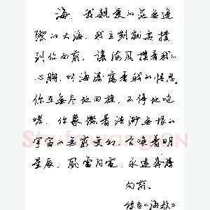 任平 硬笔行书 海歌