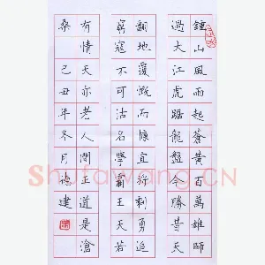 吴德建 硬笔楷书 毛泽东七律一首