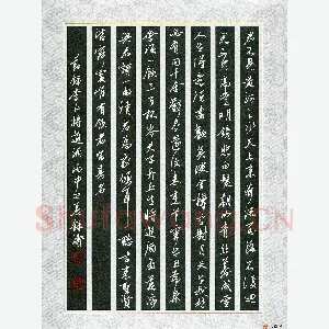 韩录涛 硬笔行书 节录李白诗将进酒