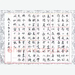王宁波 硬笔楷书 白居易诗观刈麦