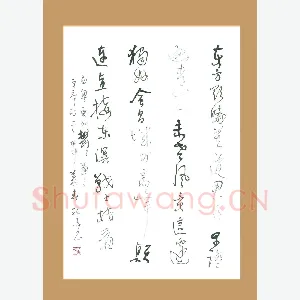 梁能伟 硬笔草书 毛泽东诗一首