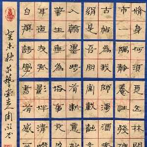 周永 硬笔隶书 自撰学书有感诗一首