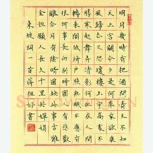蒋祖好 硬笔楷书 东坡词