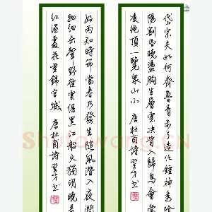 王圣才 硬笔行书 杜甫诗二首