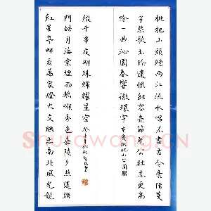 余智民 硬笔楷书 重庆枇杷山公园联