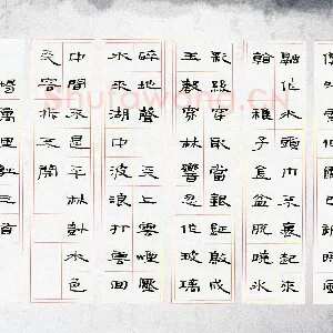 胡奕 硬笔隶书 杨万里诗三首