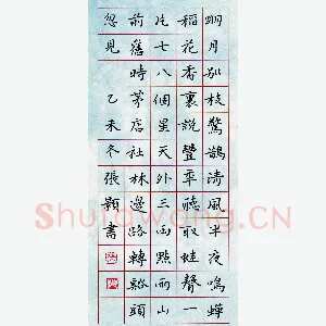 张颢 硬笔楷书 辛弃疾词